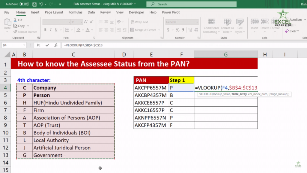 How to know Assessee status from Pan Card using Excel | Excel in Hindi