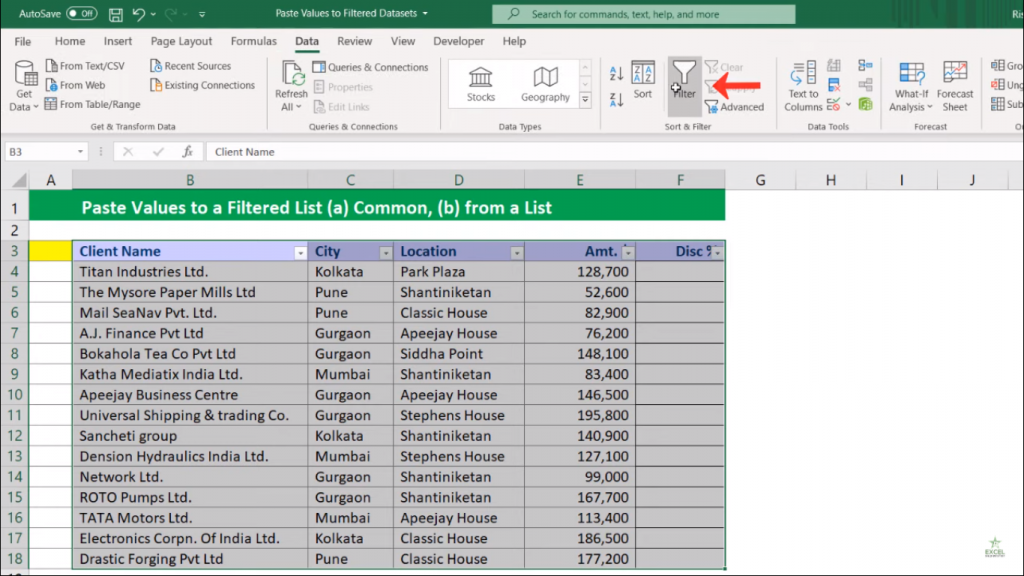How to Paste Values to a Filtered List in Excel | Excel in Hindi