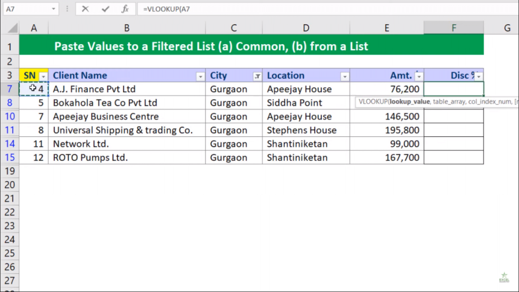 How to Paste Values to a Filtered List in Excel Excel in Hindi