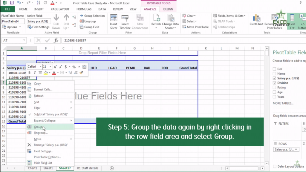 Learn How To Use Pivot Table Group In Excel Excel In Hindi Learn How To Use Pivot Table Group In Excel Excel In Hindi