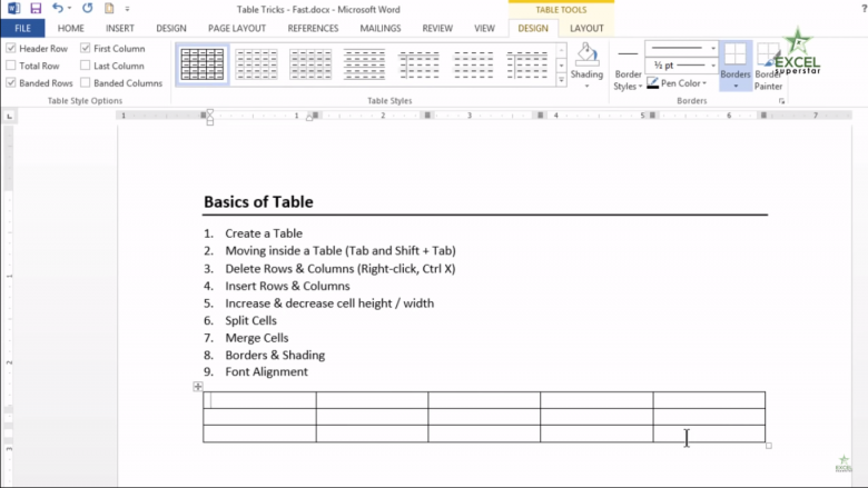 How to use Table Formatting in MS Word | MS Word in Hindi