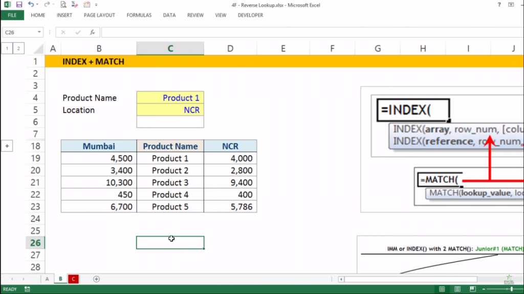 How to use Advanced Index + Match Formula in Excel Excel in Hindi
